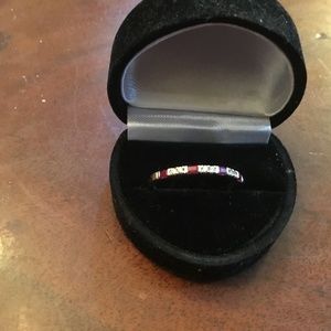 Ladies Ring Lovely 14k White Gold Ruby and Diamond